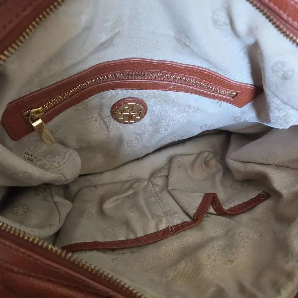 Tory Burch Boston Pebbled Leather Satchel